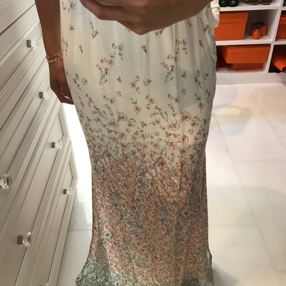 Floral ombré maxi pink & white strapless dress 👗 - Picture 4 of 5